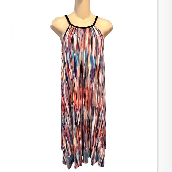 Cynthia Rowley  Women’s Size Small Multicolor Halter Midi Dress Red Pink Blue - Picture 1 of 11